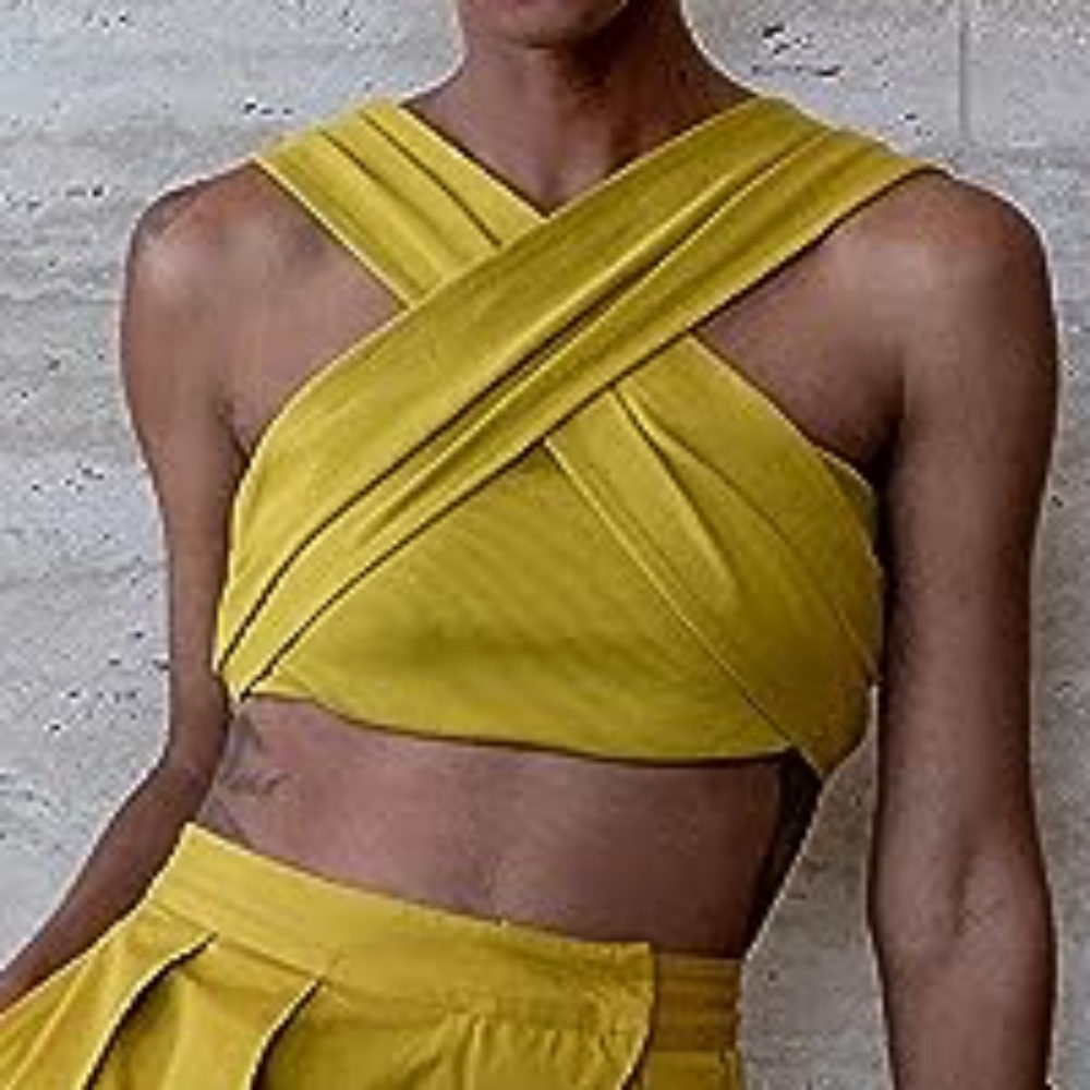 NWT Signed Blake x Amazon The Drop Citronella Wrap Cropped Top - XS